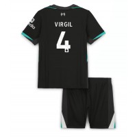 Liverpool Virgil van Dijk #4 Gostujuci Dres za djecu 2024-25 Kratak Rukav (+ Kratke hlače)